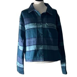 🆕 The North Face Women's Valley Flannel Shirt - Algae Blue size XL